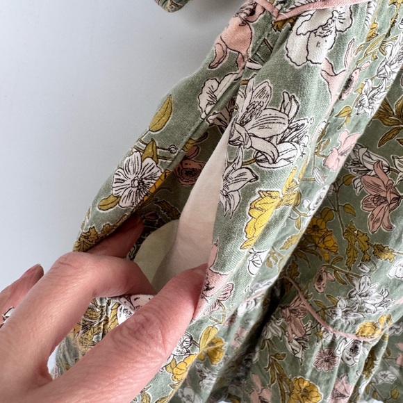 Cynthia Rowley Linen Blend Floral Tiered Flowy Midi Dress Size XS - Picture 7 of 10